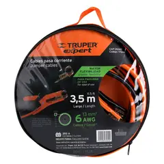 TRUPER - Cable Pasa Corriente O Para Iniciar De 3.5 M, 350 A Y 6 Awg