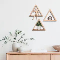 VM HOGAR - Repisa Angular Beige Set X 3 Unidades
