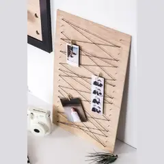 BANZAY - Tablero Portaretrato En Madera Con Ganchos
