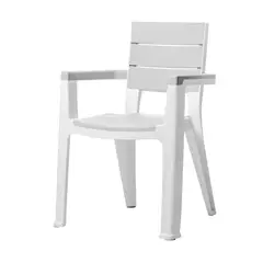 MQ - Silla Plástica Con Brazos Madeira Silver