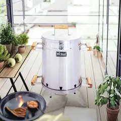 MR BEEF - Barril Asador Acero Inoxidable 430 Mediano Eco 65x40 Cm
