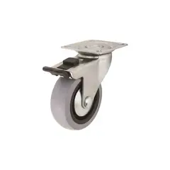 SHEPHERD HARDWARE - Rueda Giratoria Shepherd con Freno y Rueda de TPR en Color Gris
