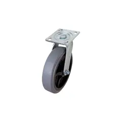 SHEPHERD HARDWARE - Rueda Giratoria con Base Plana y Rueda de Goma Termoplástica
