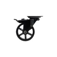 SHEPHERD HARDWARE - Rueda Giratoria con Freno Adorno Negro de 7.62 cm