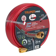 TRUPER - Manguera Súper Reforzada De 1/2'', 4 Capas, 20 M Anti Fuga