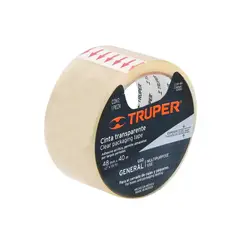 TRUPER - Cinta Ancha Transparente Profesional De 40 Metros Y 48 Mm