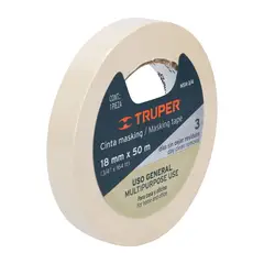 TRUPER - Cinta De Enmascarar Profesional De 50 Metros, Ancho 18 Mm
