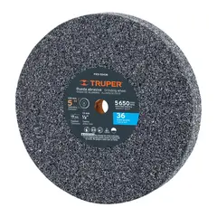 TRUPER - Piedra Abrasiva de 5 Pulgadas para Esmeril Gran 36 Espesor 3/4 Pulgadas