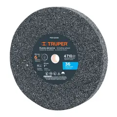 TRUPER - Piedra Abrasiva de 6 Pulgadas para Esmeril Gran 36 Espesor 3/4 Pulgadas
