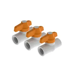 PCP - Paqx3und Val Bola 3/4pulg Pvc Rosca Liviana