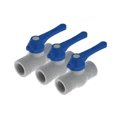 PCP - Paqx3und Val Bola 3/4pulg Pvc Rosca Man Larga