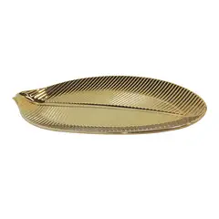 JUST HOME COLLECTION - Bandeja Hoja Cerámica 42x4cm Oro Niagara