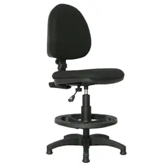 ERGONOMUS - Silla Cajero Lisa Media Contacto Permanente Con Rodachinas Negro
