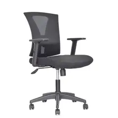 ERGONOMUS - Silla de Escritorio Ejecutiva Soporte Lumbar Brazo Graduable Negro Niza