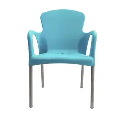 ERGONOMUS - Silla Cafeteria Eva Con Brazos Azul Claro