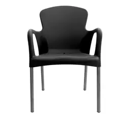ERGONOMUS - Silla Cafeteria Eva Con Brazos Negro