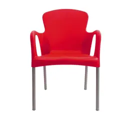 ERGONOMUS - Silla Cafeteria Eva Con Brazos Rojo