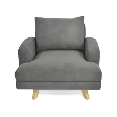 HOGAR VENECIA - Poltrona Lisboa 80X85X80 Tela Gris