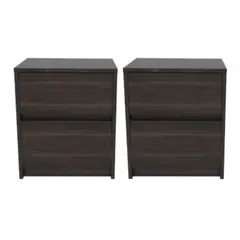 RTA DESIGN - Setx2 Mesa De Noche Curtis 2 Cajónes Caoba