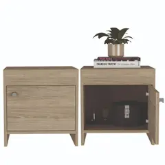 RTA DESIGN - Setx2 Mesa De Noche Tutto 1 Cajón Beige