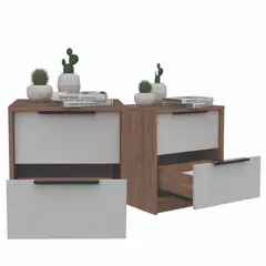 RTA DESIGN - Setx2 Mesa De Noche Wesley 2 Cajones Miel