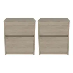 RTA DESIGN - Setx2 Mesa De Noche Ozzan 2 Cajónes Beige
