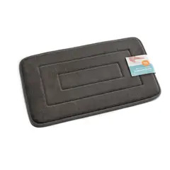 URUYEN - Alfombra Baño 43X61 Cm Gris Memory Foam