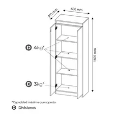 BONNO - Archivador de Oficina Bilbao 160.5X60X36.5 Blanco