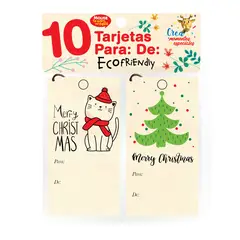 GENERICO - Tarjeta Navideña Colgante x10
