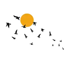 ADAZIO - Vinilo Decorativo Pájaros Al Atardecer S 100X62