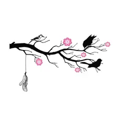 ADAZIO - Vinilo Decorativo Chamizo Con Pájaros L 125X71