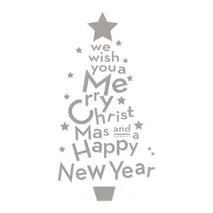 ADAZIO - Vinilo Deco Árbol Navidad En Textos Xs 26X50