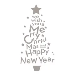 ADAZIO - Vinilo Deco Árbol Navidad En Textos L 61X120