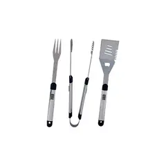 OMAHA - Set Parrillero De 3 Piezas Acero Inoxidable Negro