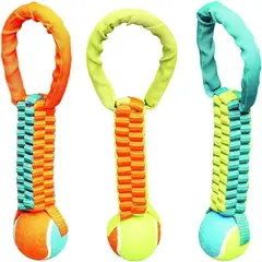 BOSS PET PRODUCTS - Juguete Para Perro Pelota Con Cuerda Para Arrojar Nailon
