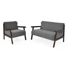 ROCA - Sofá + Poltrona Segovia Tela Gris