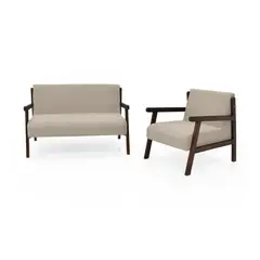 ROCA - Sofá + Poltrona Segovia Tela Poliester Beige