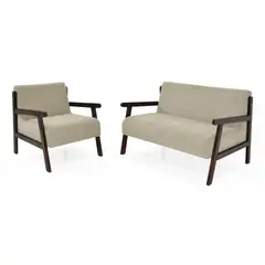 ROCA - Sofá + Poltrona Segovia Tela Taupe