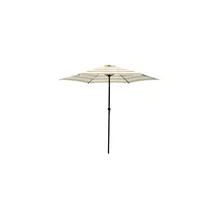 SEASONAL TRENDS - Parasol Redondo De Acero Manual 2.70 M Taupe Y Blanco Sin Base