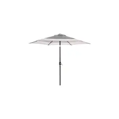 SEASONAL TRENDS - Parasol Hexagonal De Acero Con Manivela E Inclinación 2.70 M Negro Y Beige Sin Base