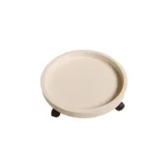 LANDSCAPERS SELECT - Base Para Matera Con Ruedas Plástico Redondo 27.94cm Blanco