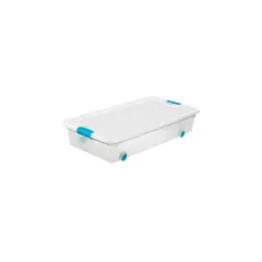 STERILITE - Caja con Ruedas y Tapa de Plastico/Traba Cap 52.99 L