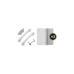 SCREEN TIGHT - Juego De Herrajes para Puerta Mosquitero Alta Res Poli Blanco