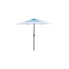 SEASONAL TRENDS - Parasol Hexagonal De Acero Manual 2.70 M Azul Y Blanco Con Manivela Sin Base