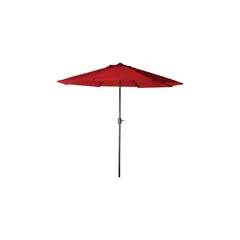 SEASONAL TRENDS - Parasol Redondo De Acero Manual 2.74 M Rojo Con Manivela Sin Base