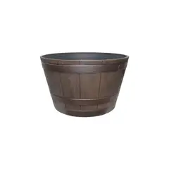 SOUTHERN PATIO - Maceta Estilo Barril De Whisky Color Nogal De 39.37 cm