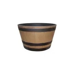 SOUTHERN PATIO - Maceta Estilo Barril De Whisky Color Roble Natural De 57.15 cm