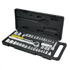 PRETUL - Juego de Copas y Ratchet 39 Piezas Cuadrante 1/4'' Y 3/8'' 24220