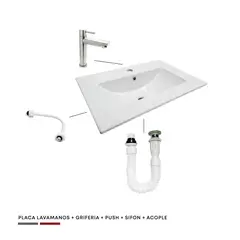 CCOL - Combo Placa Lavamanos + Grifería + Push con Sifón + Acople C312