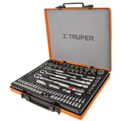 TRUPER - Juego de Copas 103 Piezas Cuadrante 1/4'' 3/8'' y 1/2''